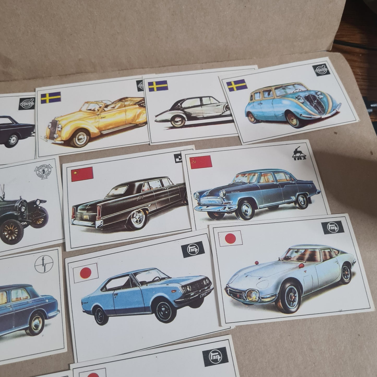 Famous Cars by Top Sellers LTD Trading cards 70's "Swedish Japan etc " bundle x15
