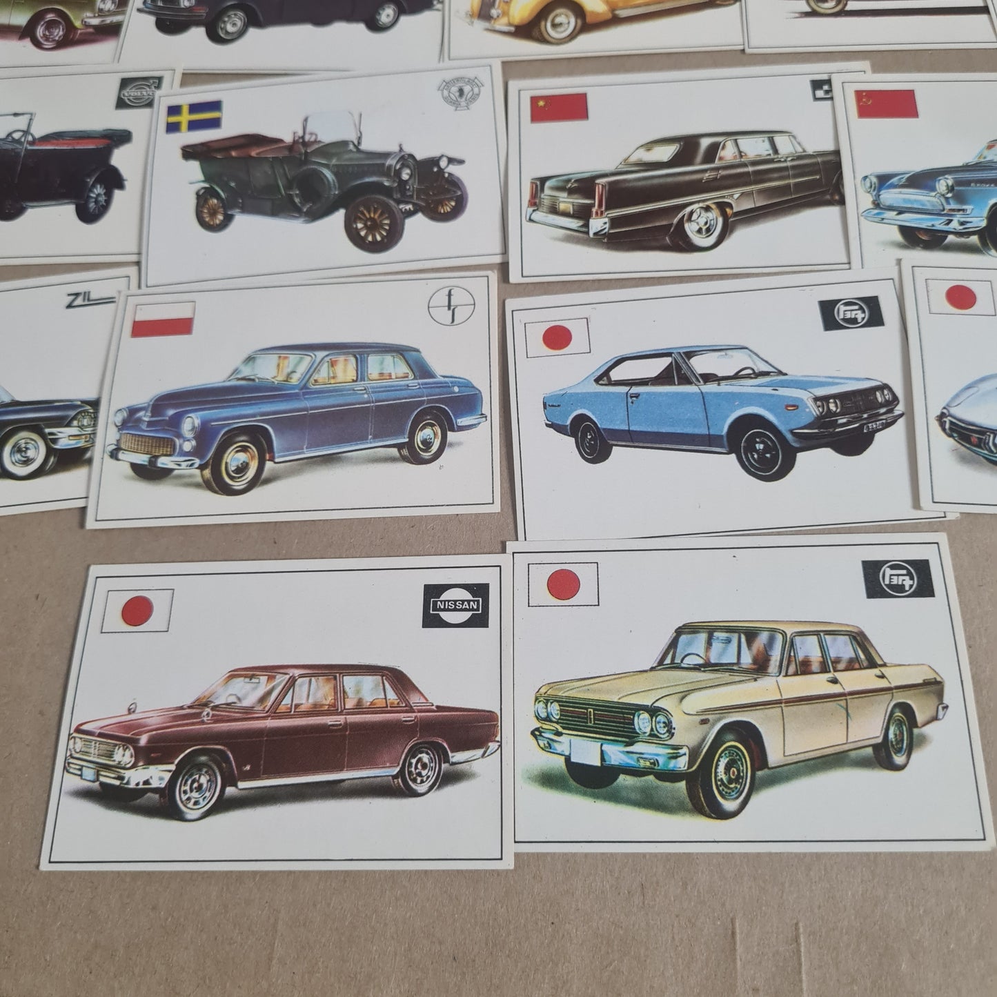 Famous Cars by Top Sellers LTD Trading cards 70's "Swedish Japan etc " bundle x15