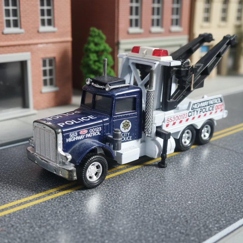 Matchbox Superkings peterbilt city police highway patrol tow truck diecast model loose good