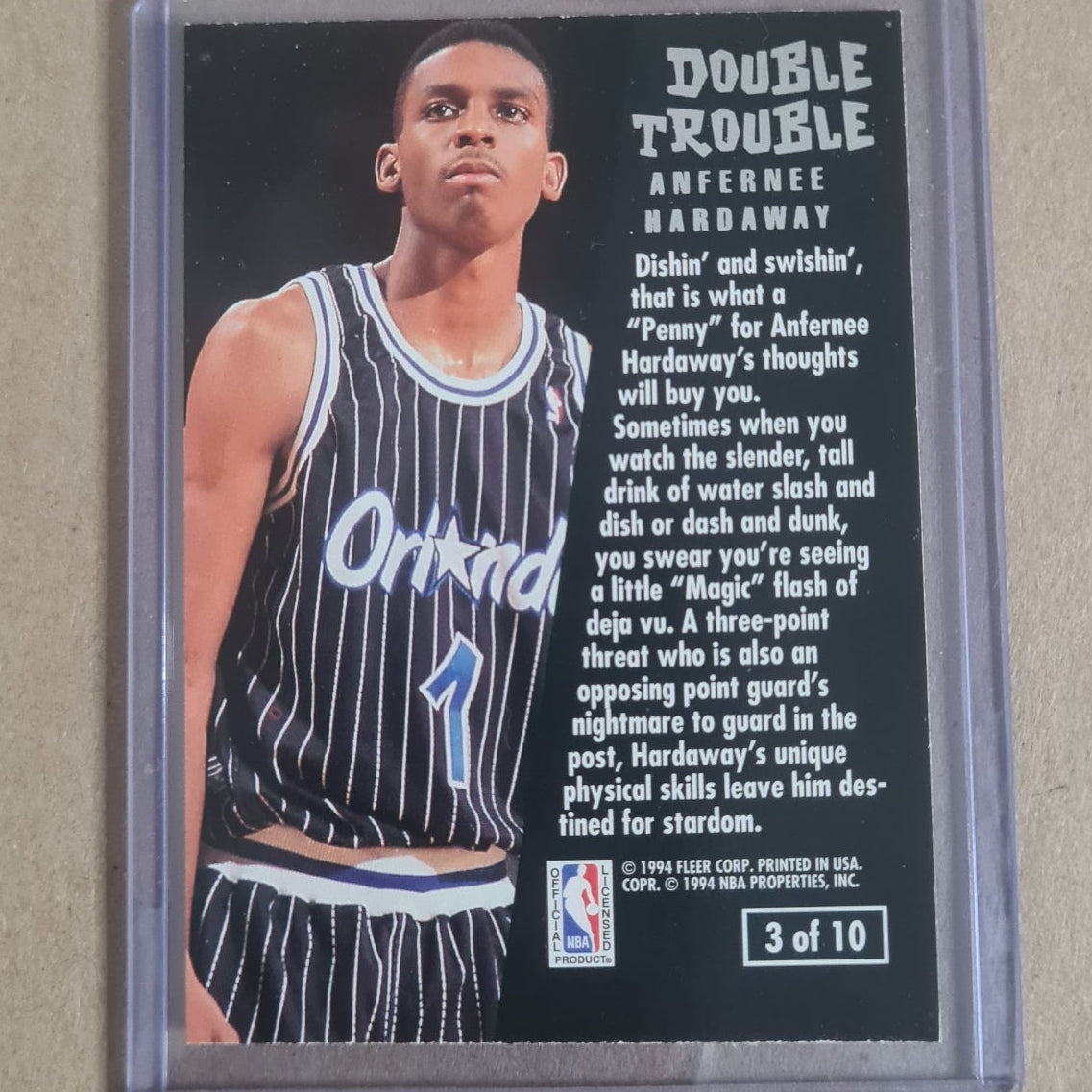 Anfernee Hardaway 1995 Fleer Ultra 94-95 Double Trouble 3 of 10 NBA Basketball Orlando Magic good+