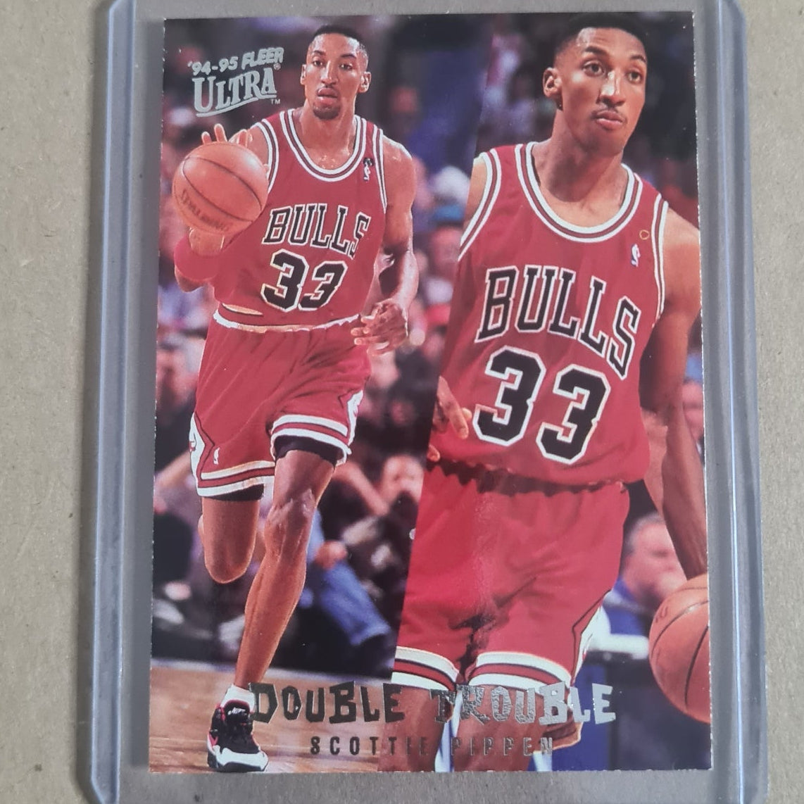 Scottie Pippen 1994 Fleer Ultra 94-95 Double Trouble 7 of 10 NBA Basketball Chicago Bulls very good
