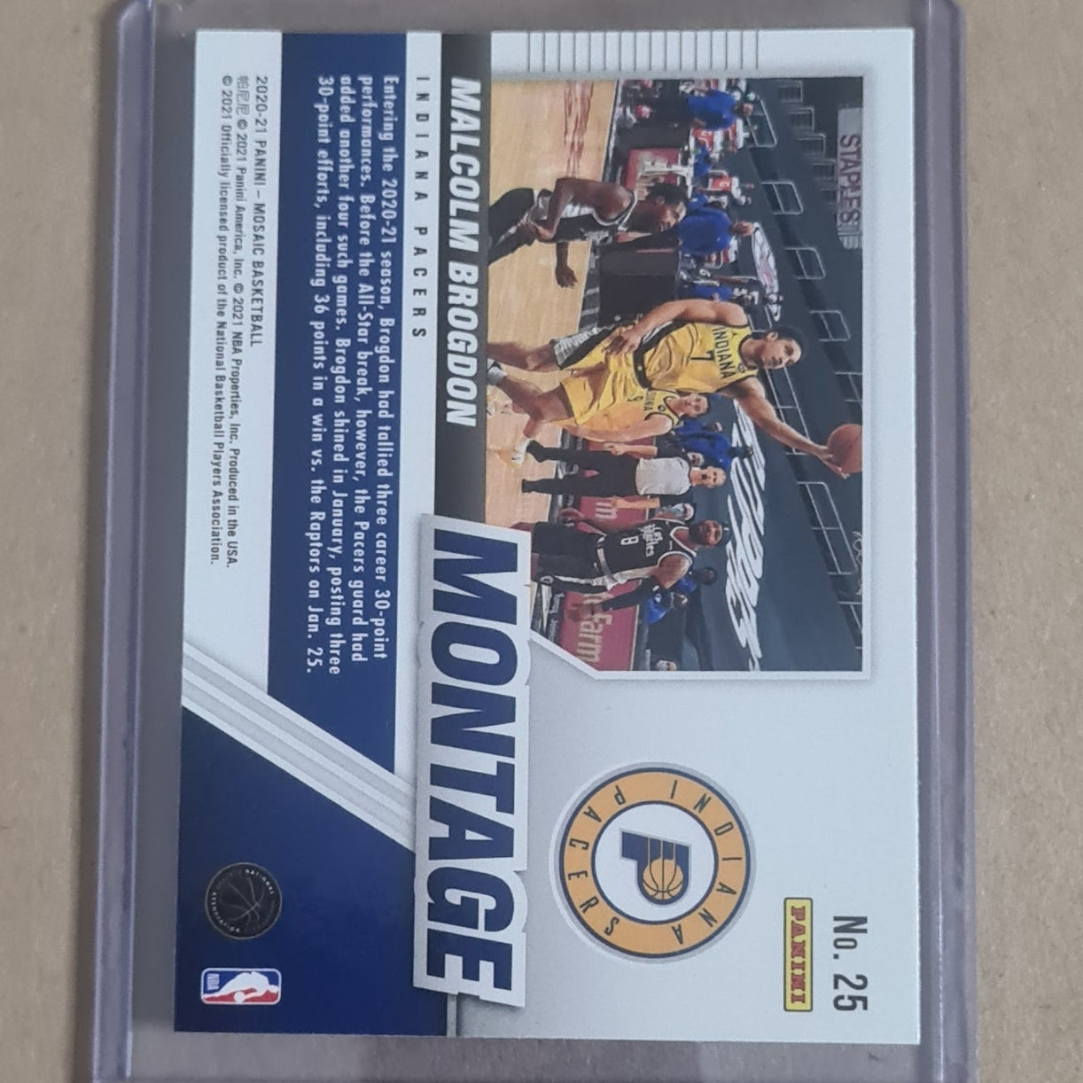 Malcolm Brogdon Panini Mosaic Montage #25 NBA Basketball Indiana Pacers Excellent