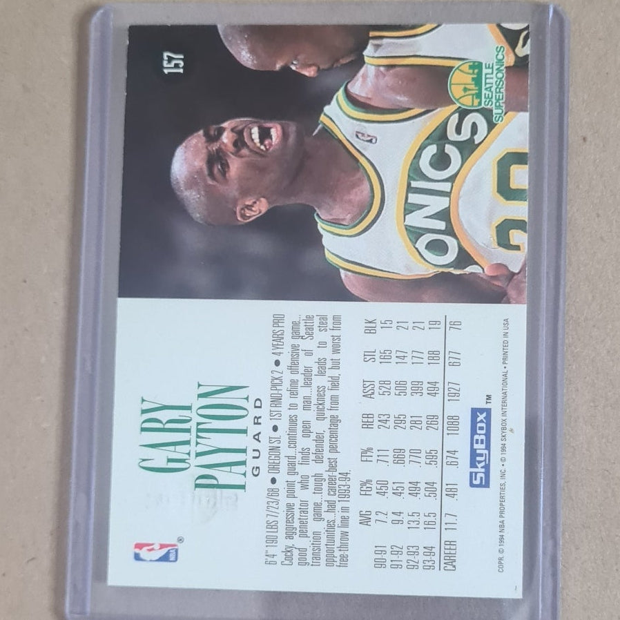 Gary Payton 1994 Skybox #157 Basketball card Seattle super sonics very good-excellent