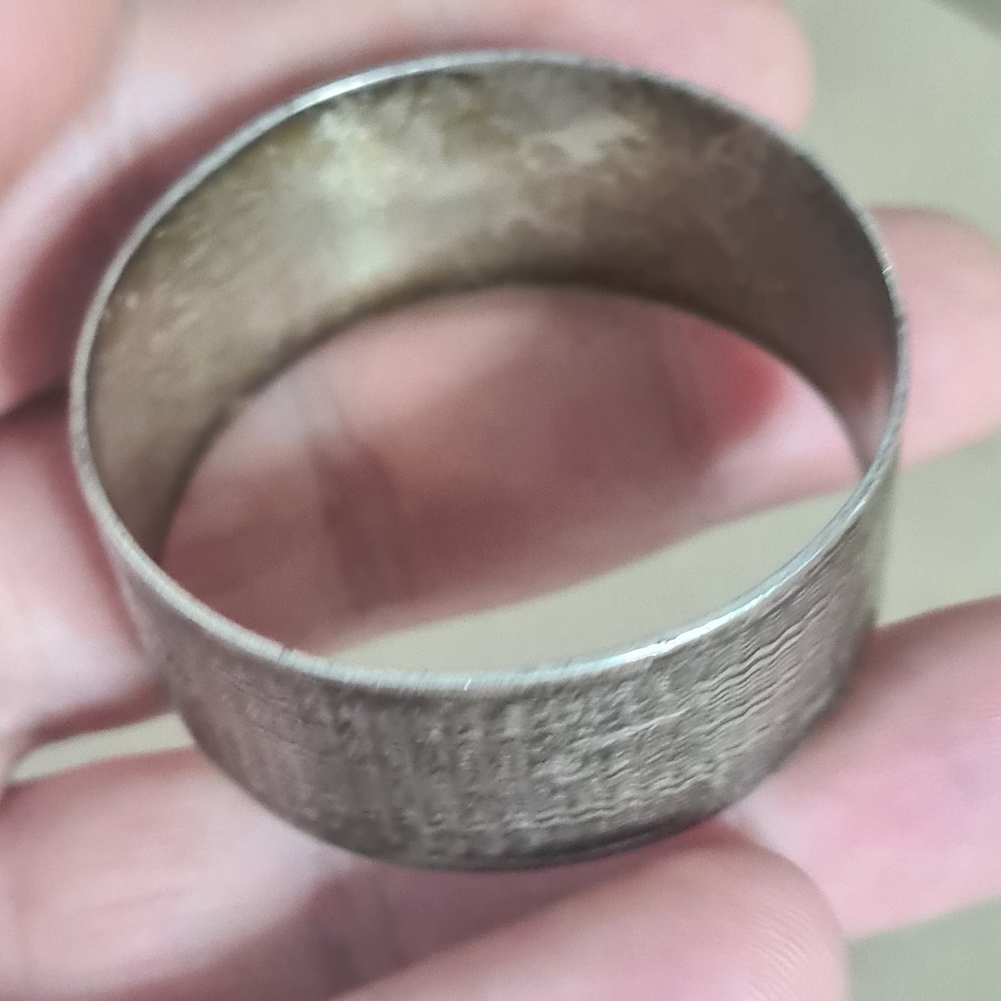 Antique silver 925 sterling hallmarked monographed napkin ring birmingham assay 18g