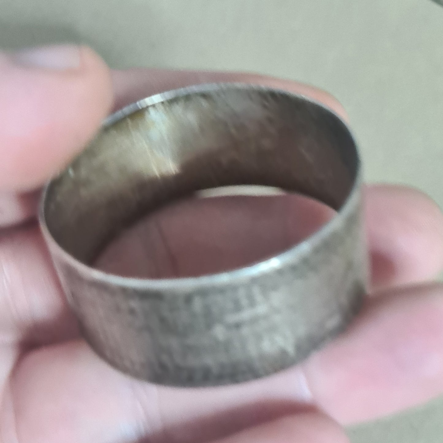 Antique silver 925 sterling hallmarked monographed napkin ring birmingham assay 18g