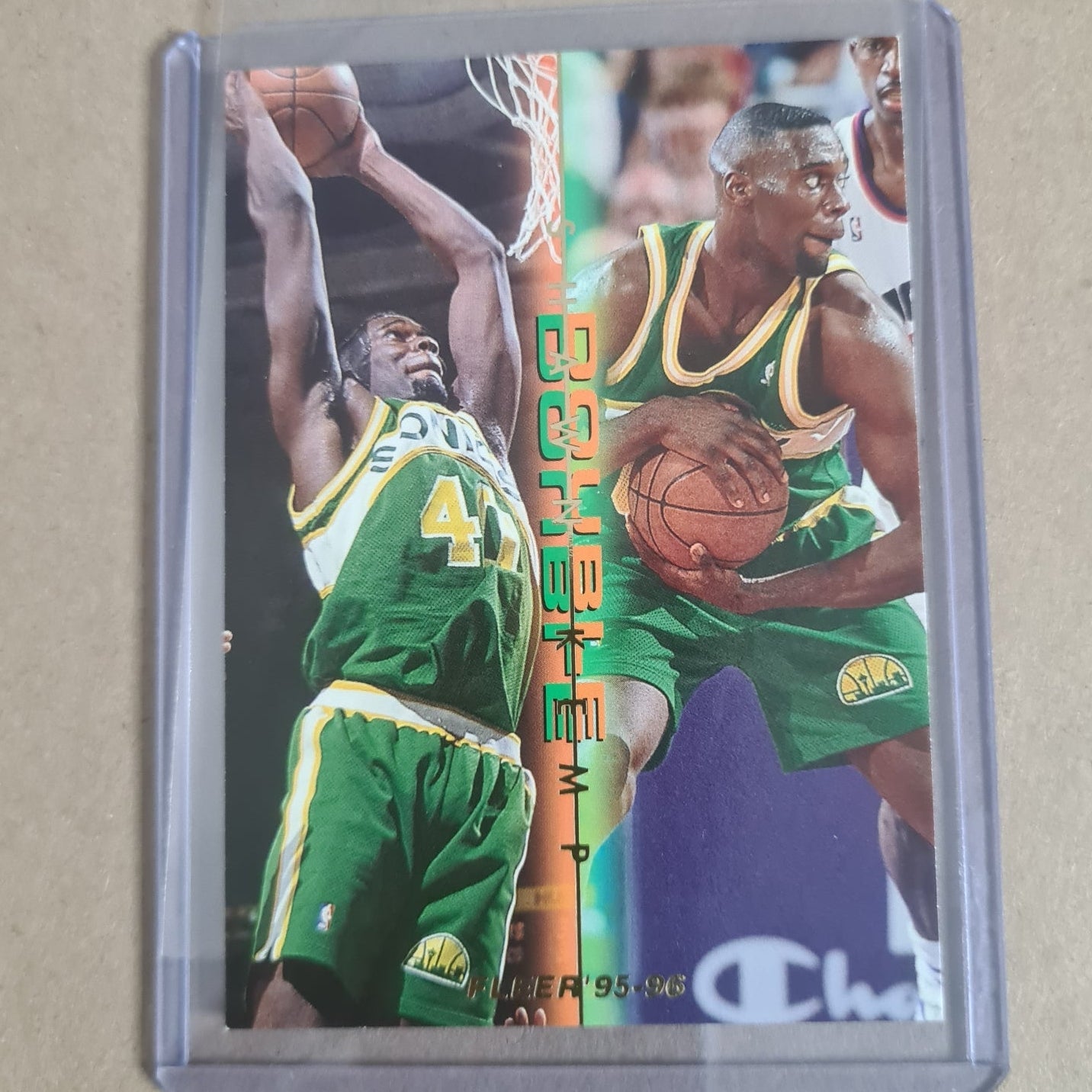 Shawn Kemp 1995 Fleer 95-96 Double Double 6 of 12 NBA Basketball card Seattle Super Sonics vgc+