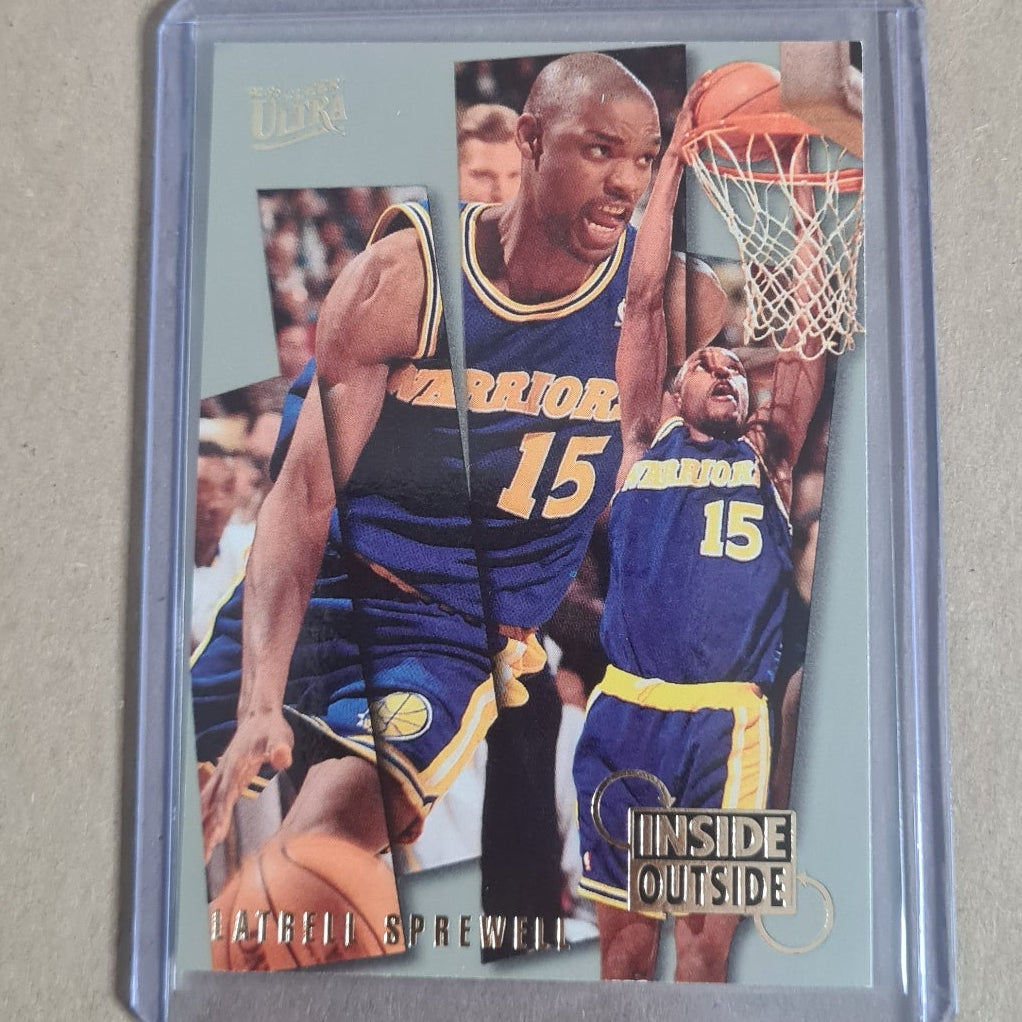 Latrell Sprewell 1995 Fleer Ultra 94-95 inside outside 10 of 10 NBA Basketball card Golden State Warriors vgc+