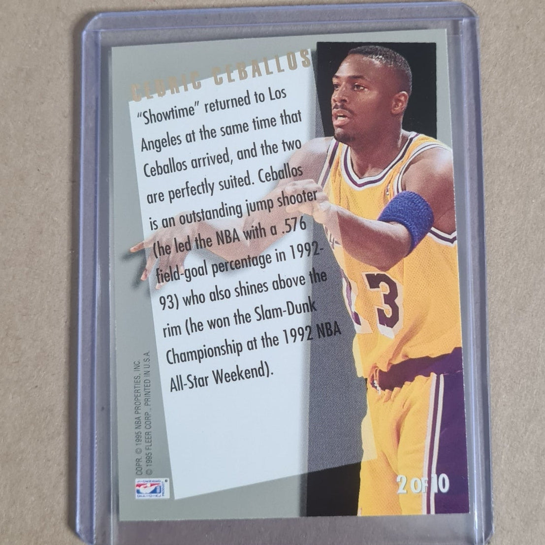 Cedric Ceballos 1995 Fleer Ultra 94-95 inside outside 2 of 10 NBA Basketball card LA Lakers ex-nr mint