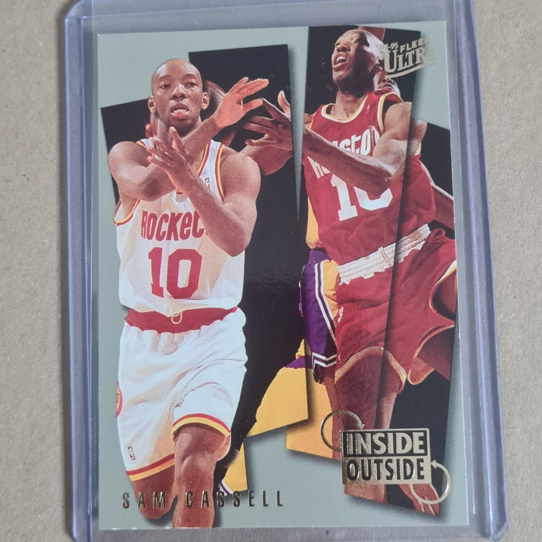 
Sam Cassell 1995 Fleer Ultra 94-95 inside outside 1 of 10 NBA Basketball card Houston Rockets excellent
