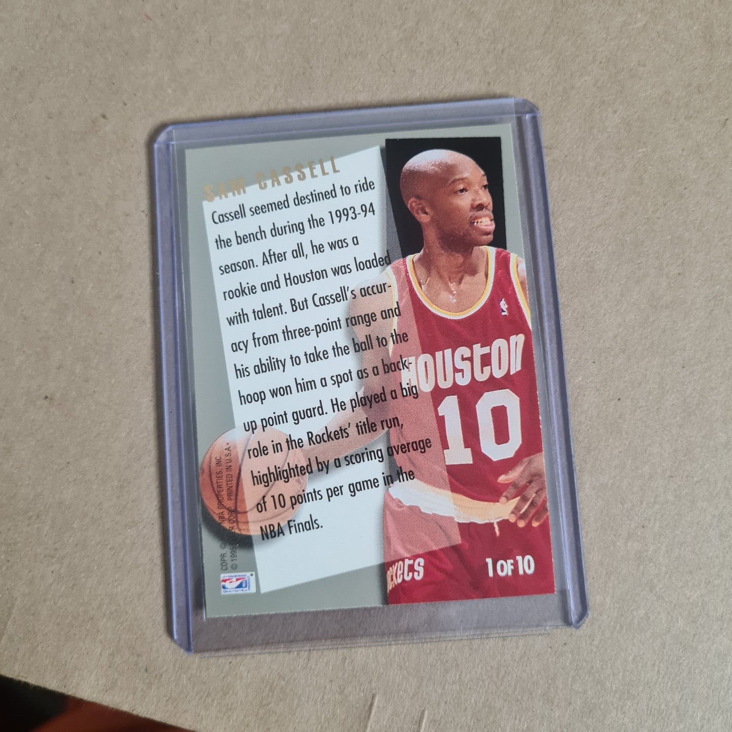 Sam Cassell 1995 Fleer Ultra 94-95 inside outside 1 of 10 NBA Basketball card Houston Rockets excellent