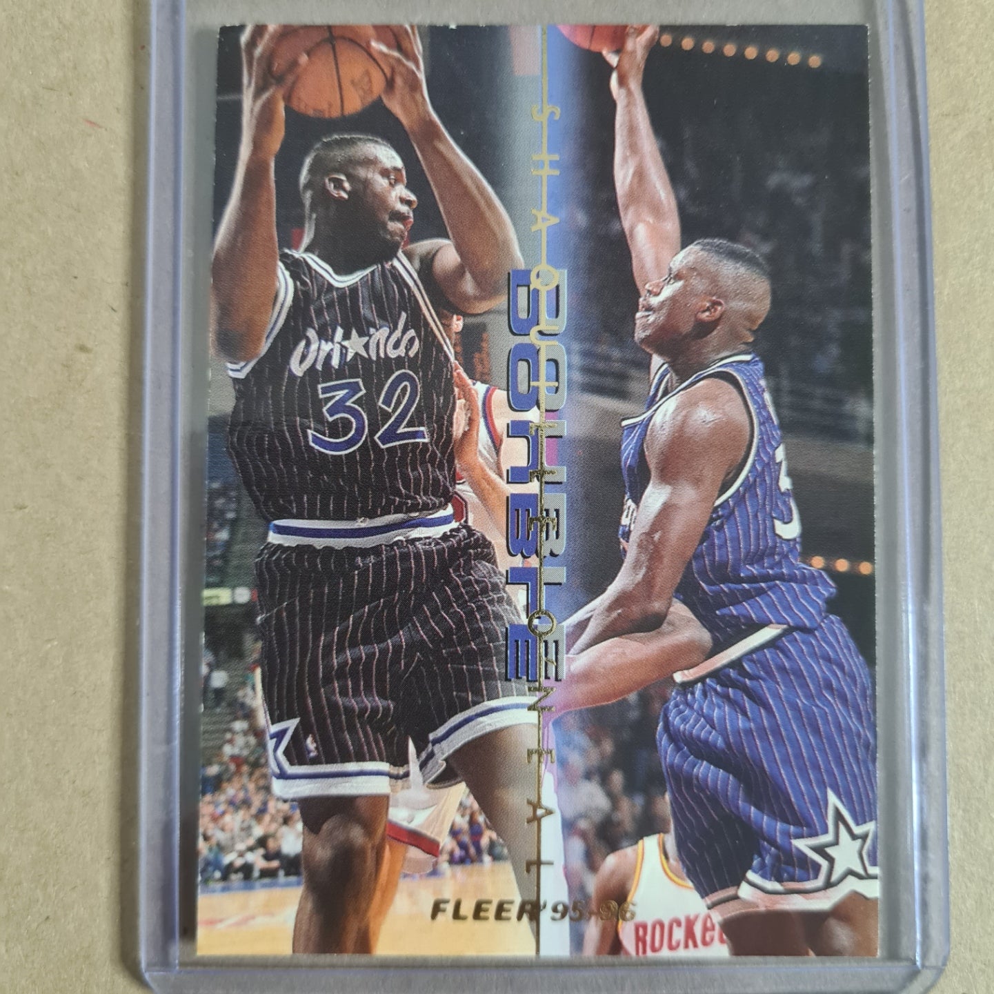Shaquille O'Neal 1995 Fleer 95-96 Double Double insert 10 of 12 NBA Basketball Orlando Magic VGC sleeved