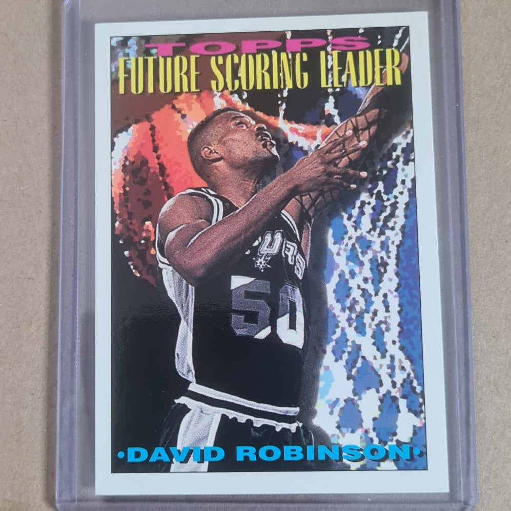 David Robinson 1994 Topps future Scoring leader #387 NBA Basketball San Antonio Spurs Excellent sleeved