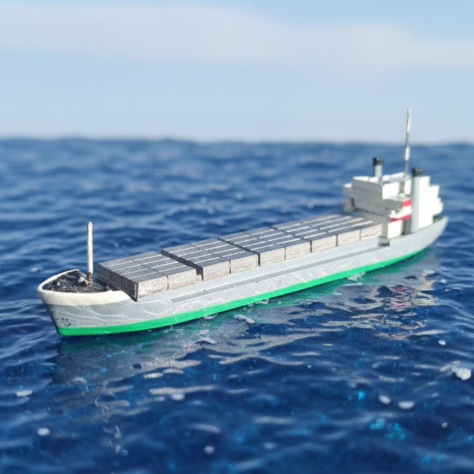 Hansa 1:1250 S-251/1  waterline white metal Mini Bulker container ship model loose nice