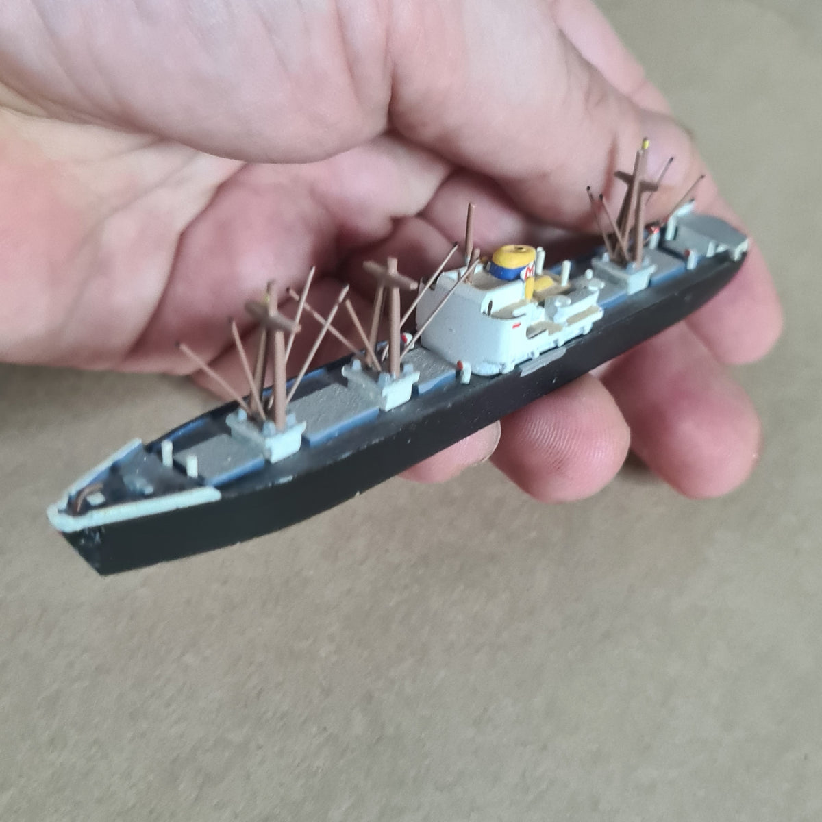 UNKNOWN Maker 1:1250  waterline white metal Nordwind B/V ship model loose nice