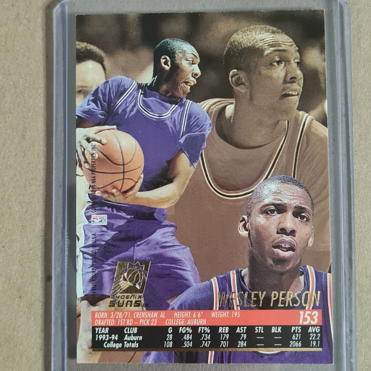 Wesley Person 1994 Fleer Ultra Rookie #153 NBA Basketball Phoenix Suns very good - excellent