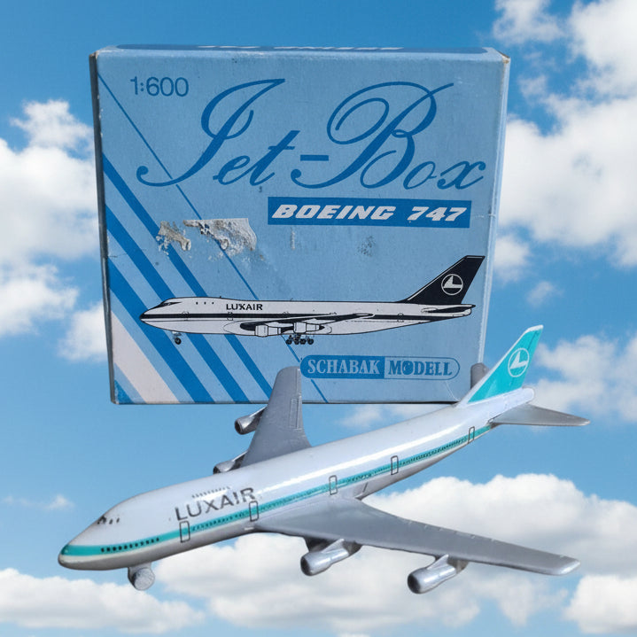 Schabak 1:600 Boeing 747 LUXAIR diecast model plane 901/17 Good boxed