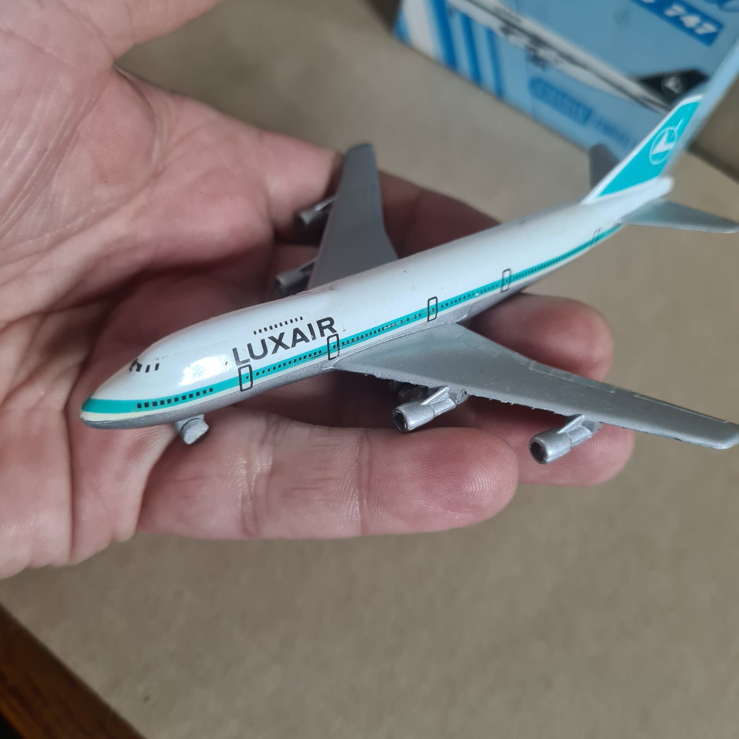 Schabak 1:600 Boeing 747 LUXAIR diecast model plane 901/17 Good boxed