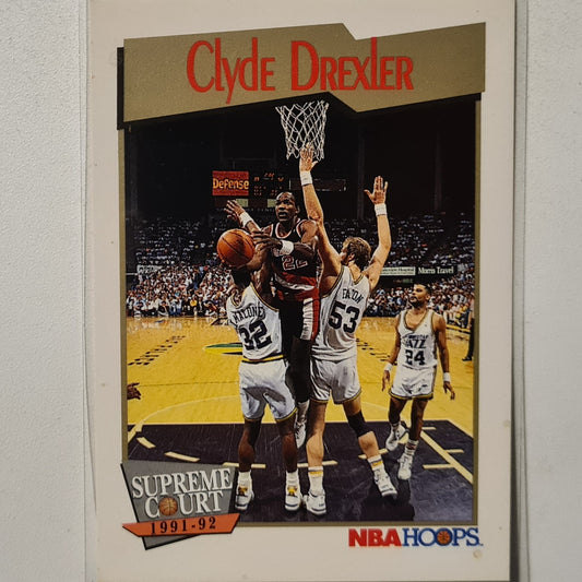 Clyde Drexler 1991 NBA Hoops Supreme Court #491 NBA Basketball Portland Trail Blazers Excellent