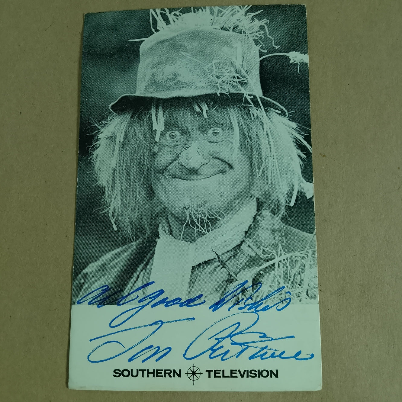 Worzell Gummidge soutern Television john pertwee autograph promo card (printed)