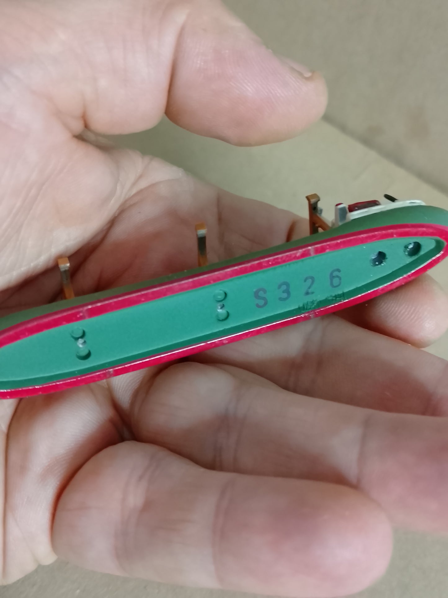 Hansa 1:1250 S-326  waterline white metal 1976 Raute Freighter ship model loose nice