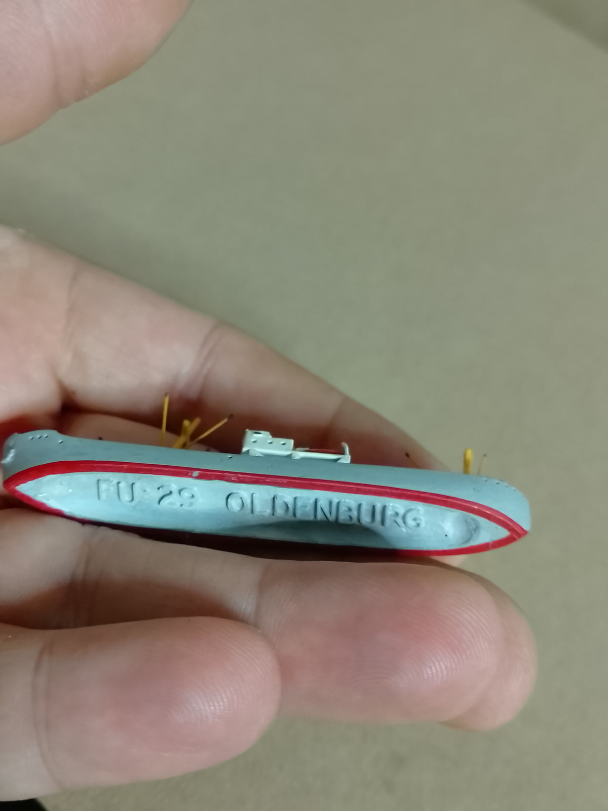 Fuchs 1:1250 FU 29  waterline white metal 1950 OLDENBURG Freighter ship model loose nice