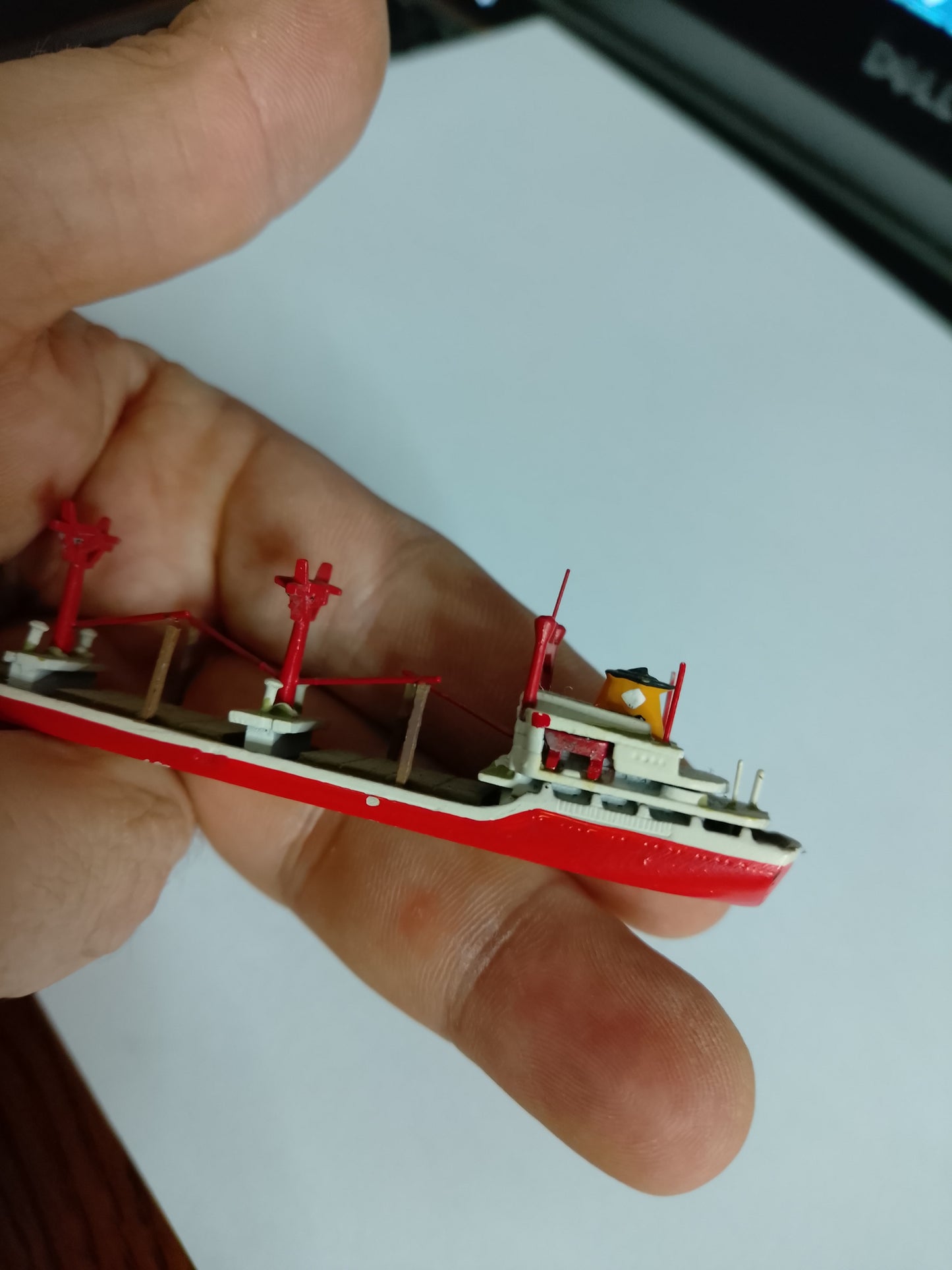 Hansa 1:1250 S-351  waterline white metal 1969 German Freighter ship model loose nice Jorg Kruger