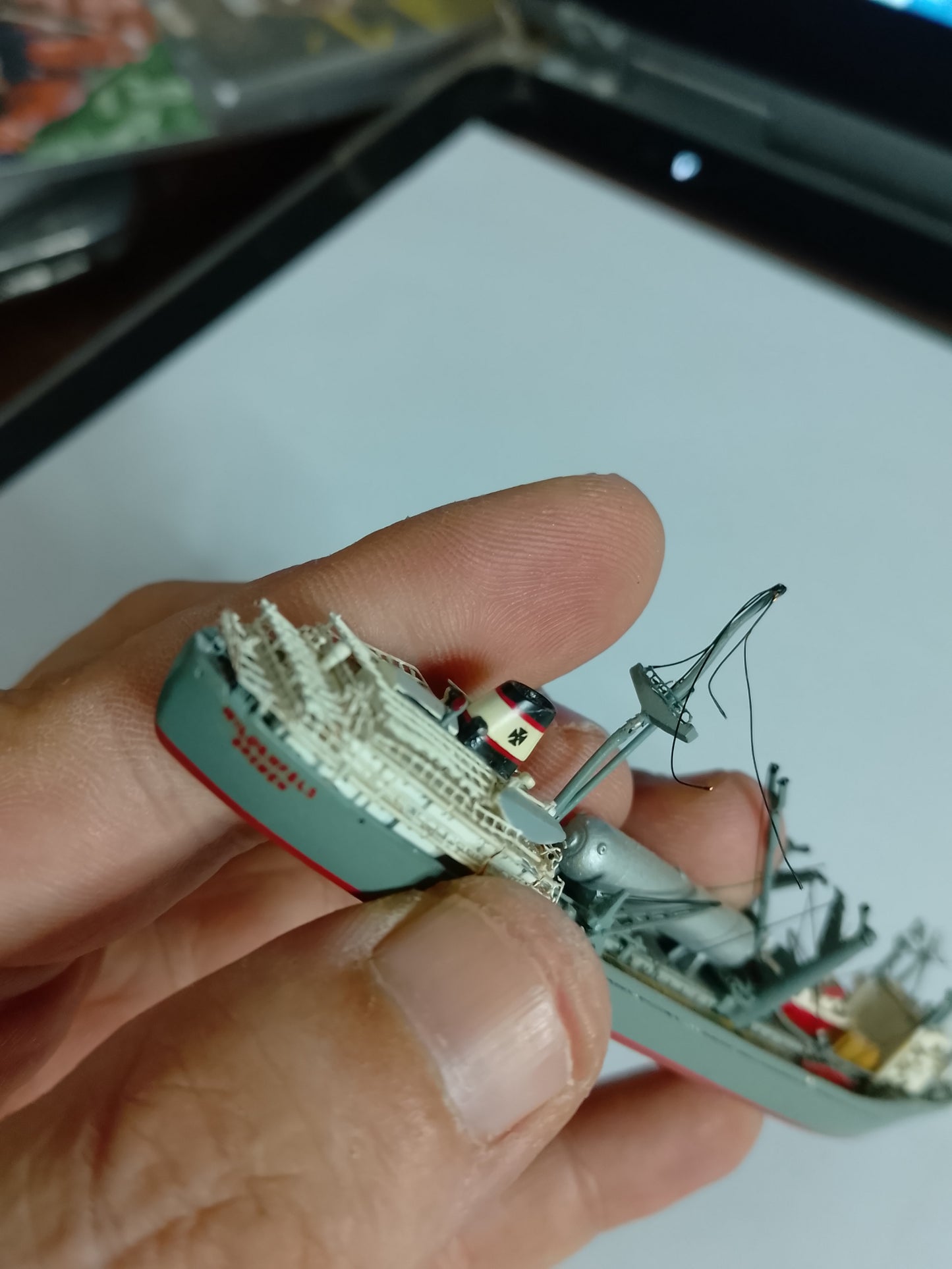 Carat 1:1250 080  waterline white metal 1962 Wildenfels German Freighter ship model loose nice rare