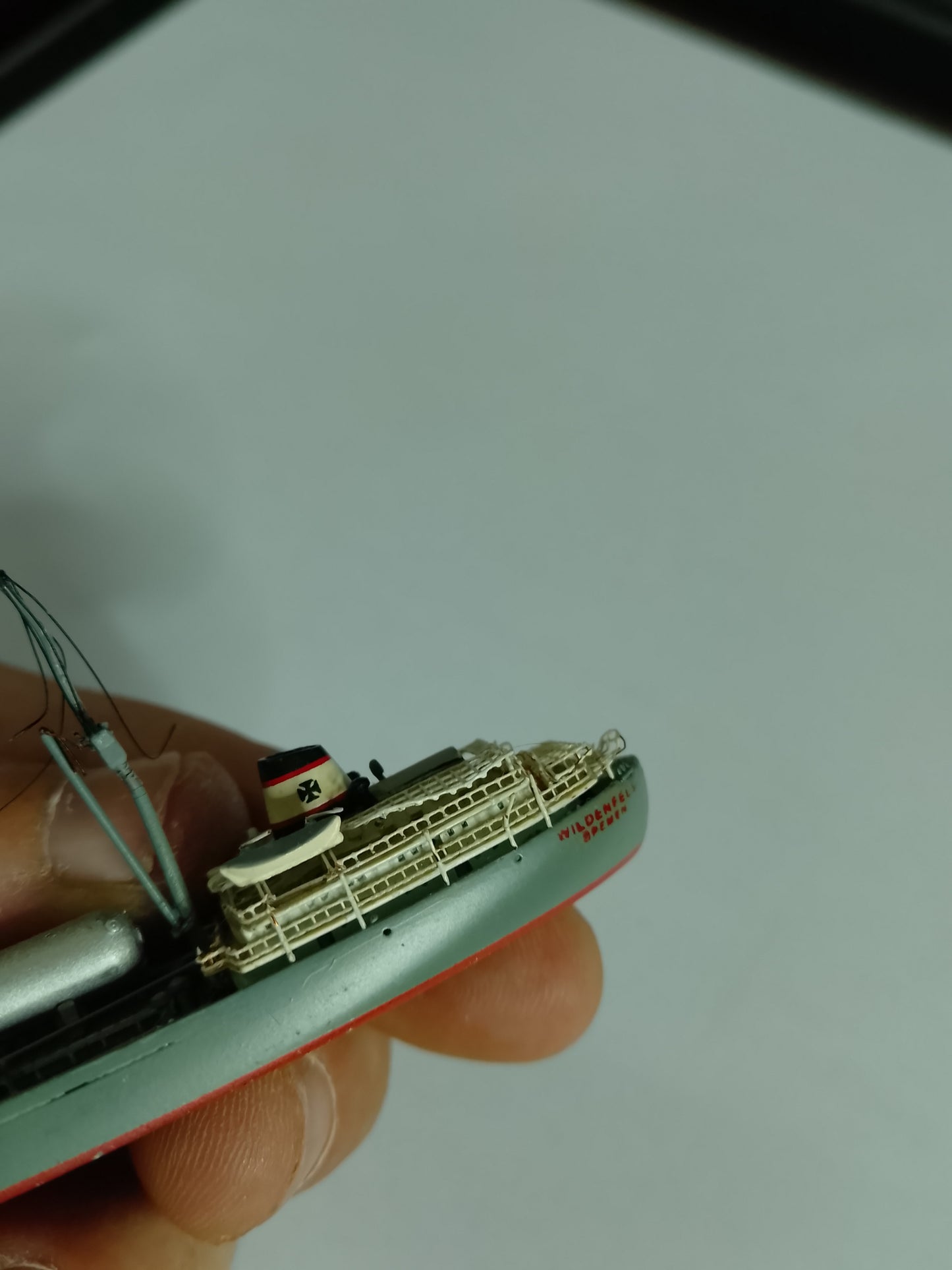 Carat 1:1250 080  waterline white metal 1962 Wildenfels German Freighter ship model loose nice rare