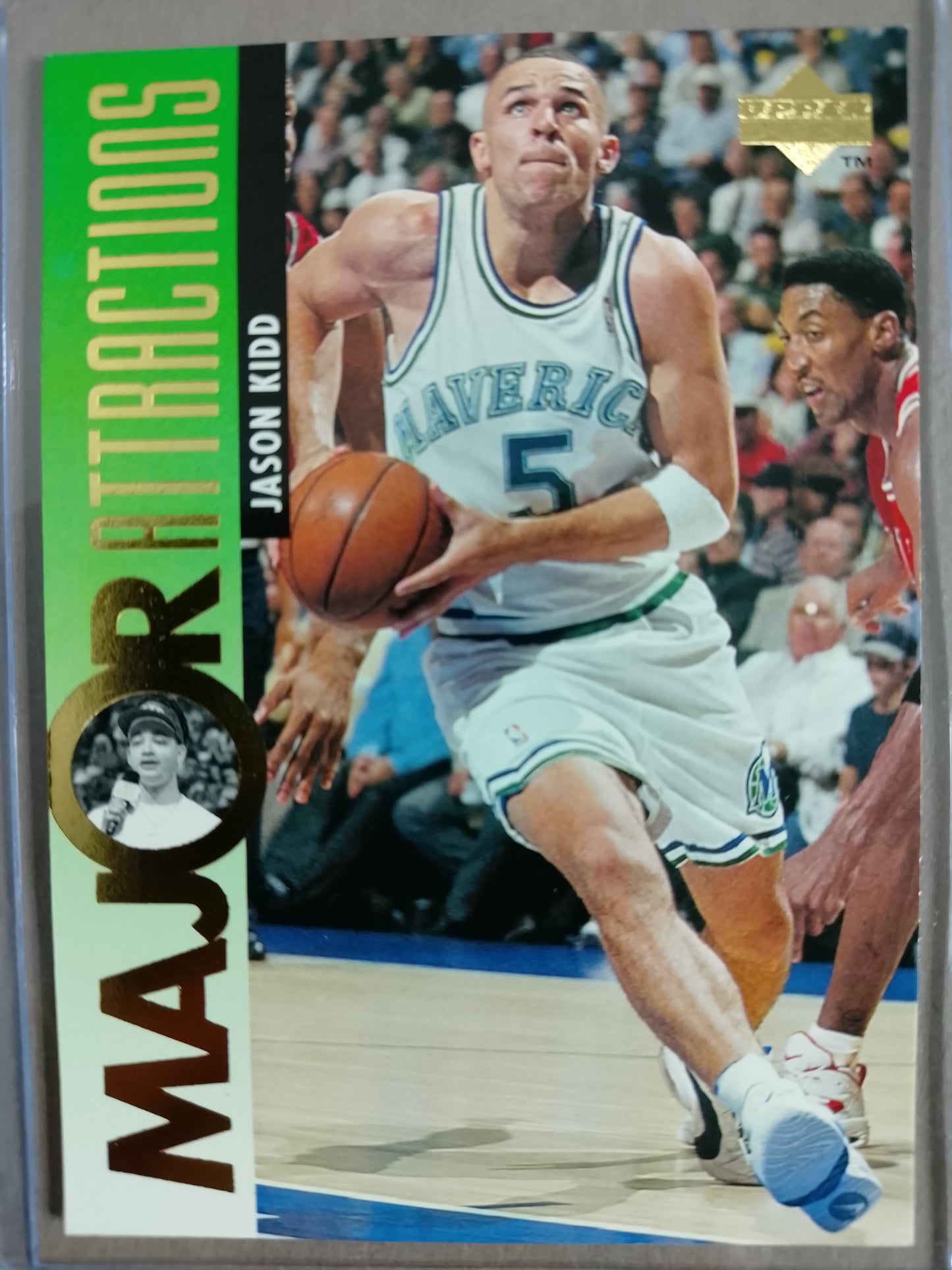 Jason Kidd 1995 Upper-Deck #340 major attractions #340 NBA Basketball Dallas Mavericks VGC