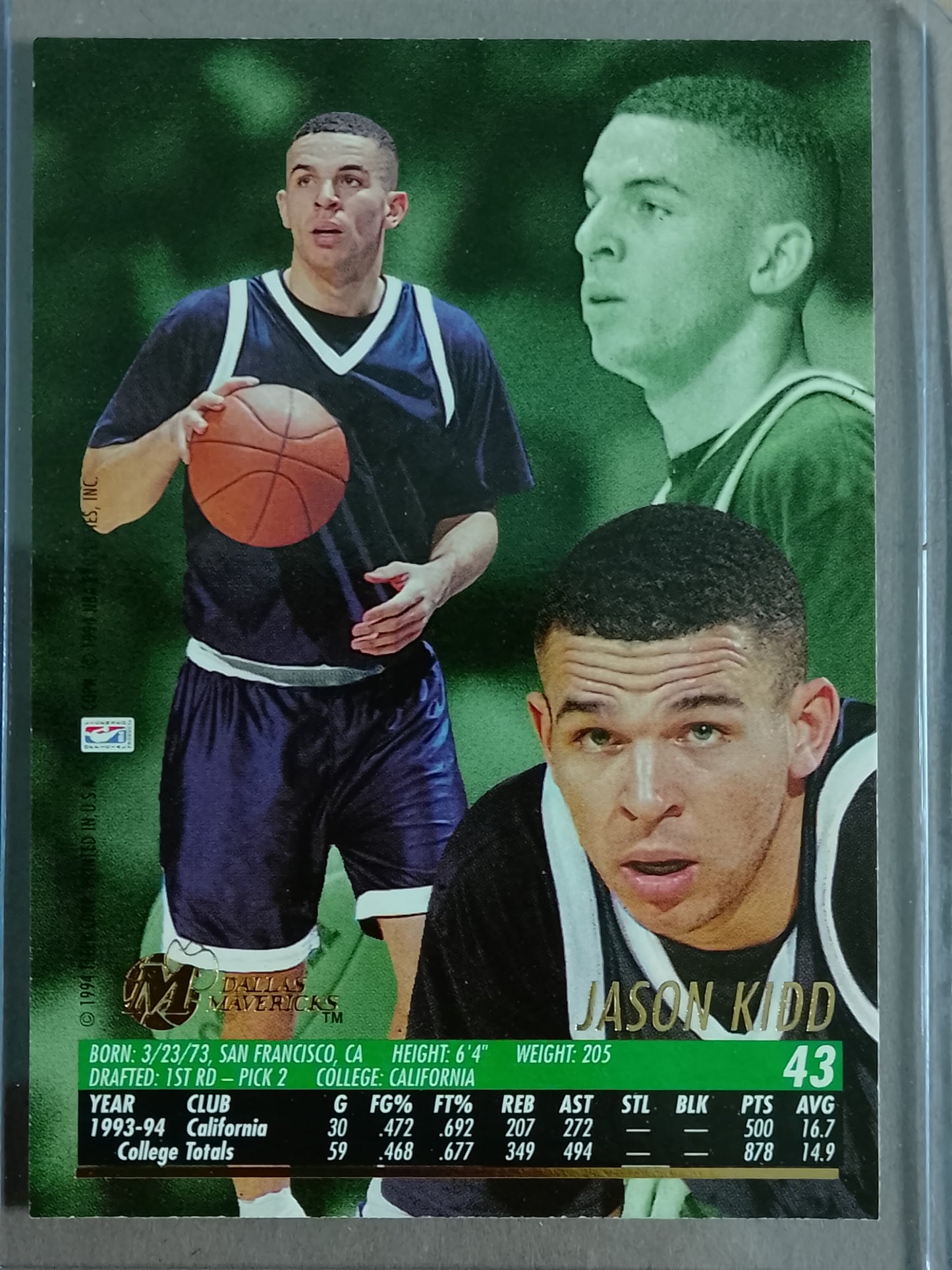 Jason Kidd 1995 Fleer Ultra 94-95 Rookie #43 NBA Basketball Dallas Mavericks good +