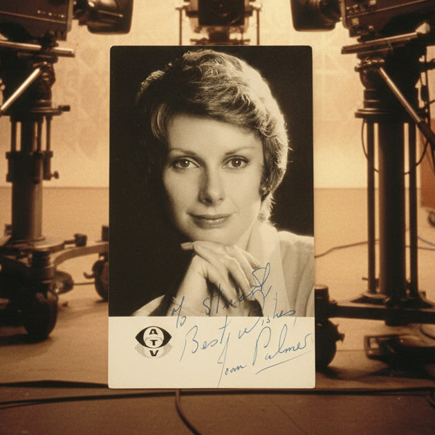 Joan Palmer ATV Television Autograph on studio card