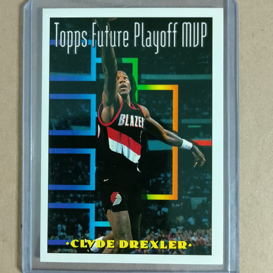 Clyde Drexler 1994 Topps future playoff MVP #206 NBA Basketball Portland Trail blazers Excellent Sleeved