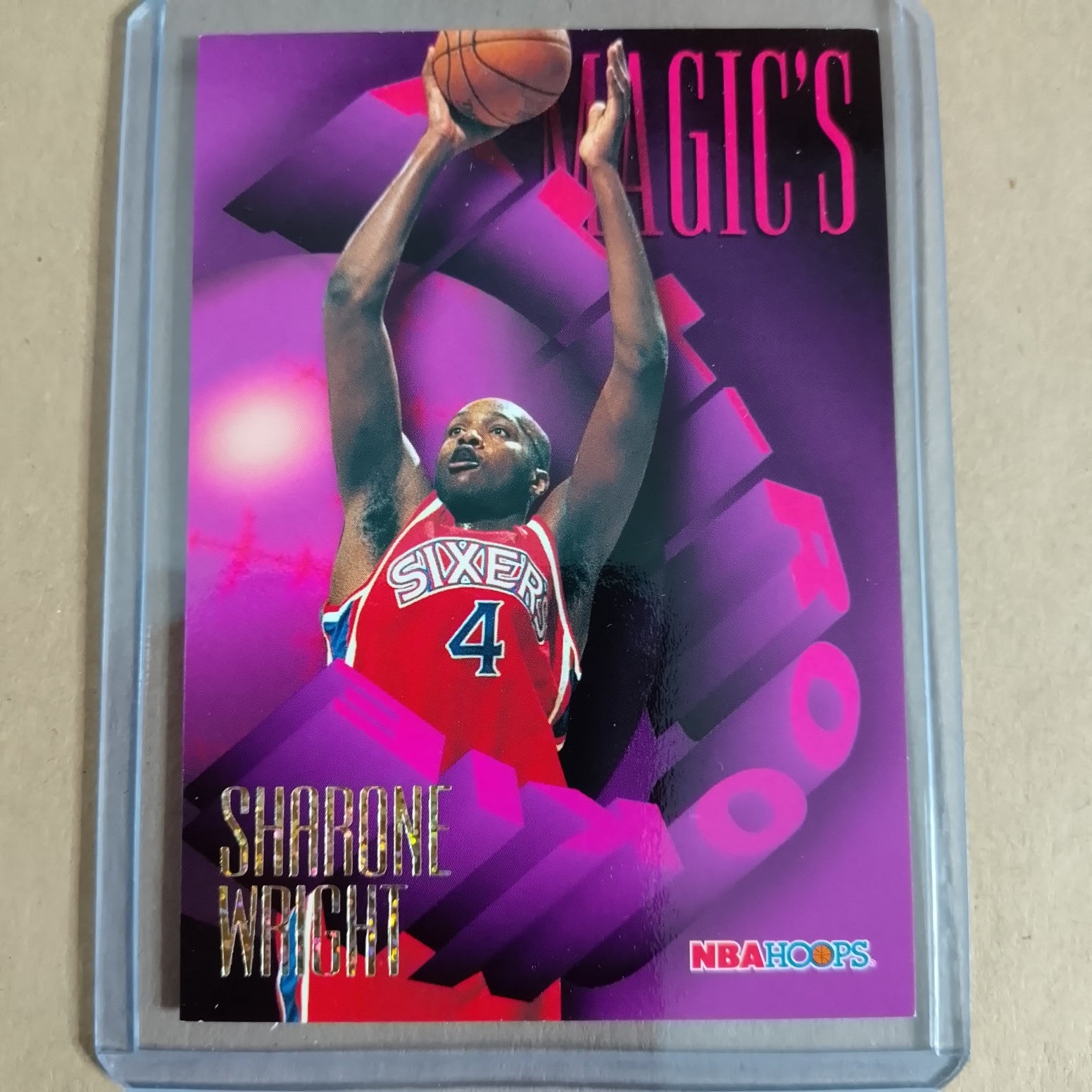Sharone Wright 1995 Skybox NBA Hoops Magic's Rookie RC AR-6 NBA Philadelphia 76ers VGC