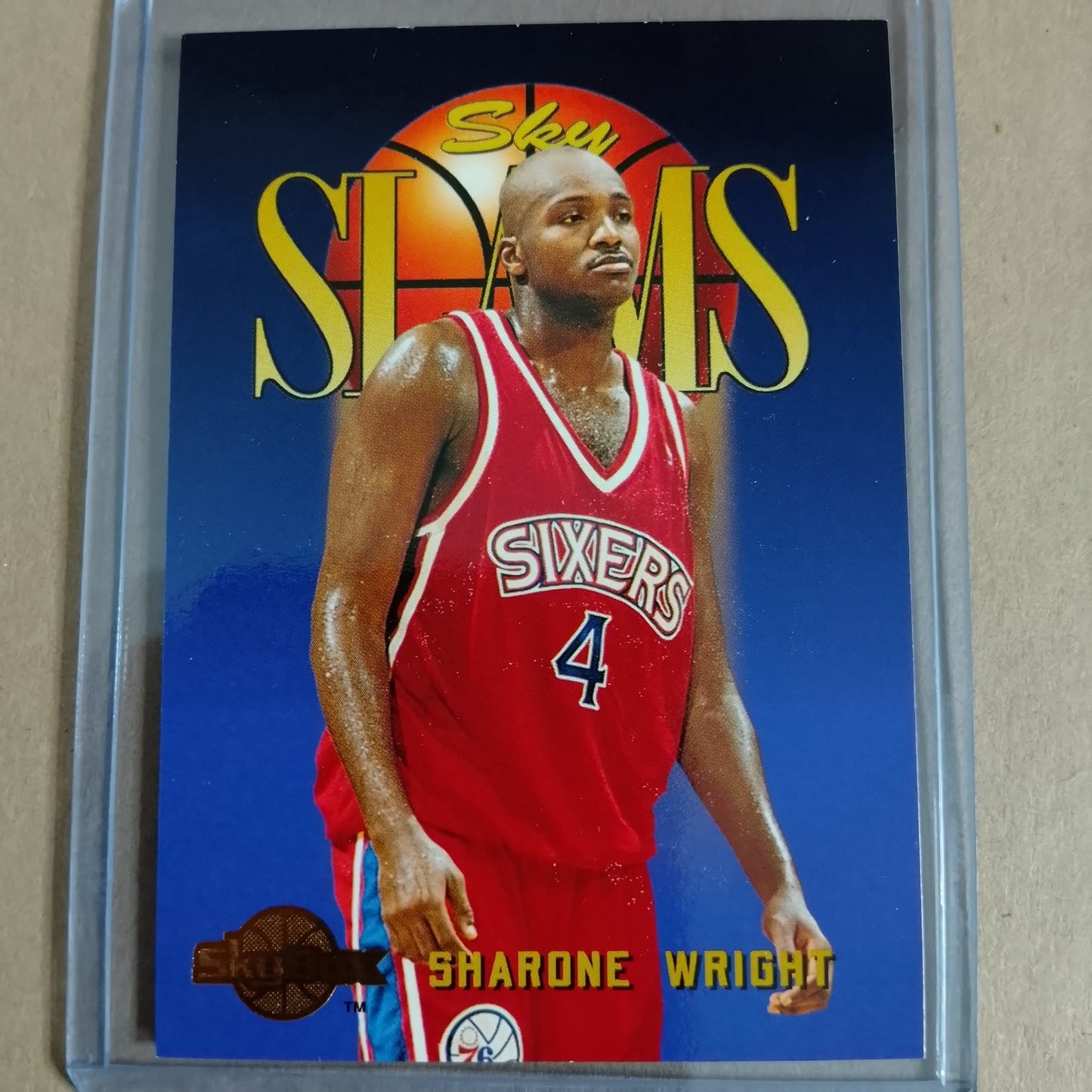 Sharone Wright 1995 Skybox Sky Slams Rookie RC  #313 NBA Philadelphia 76ers VGC