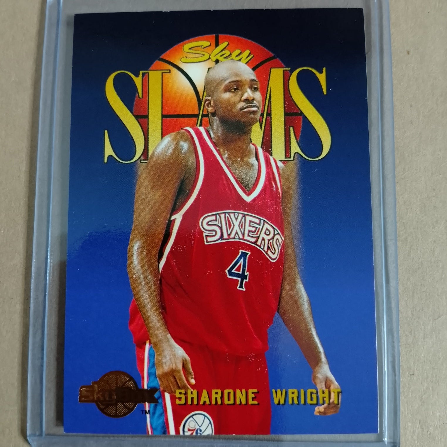 Sharone Wright 1995 Skybox Sky Slams Rookie RC  #313 NBA Philadelphia 76ers VGC