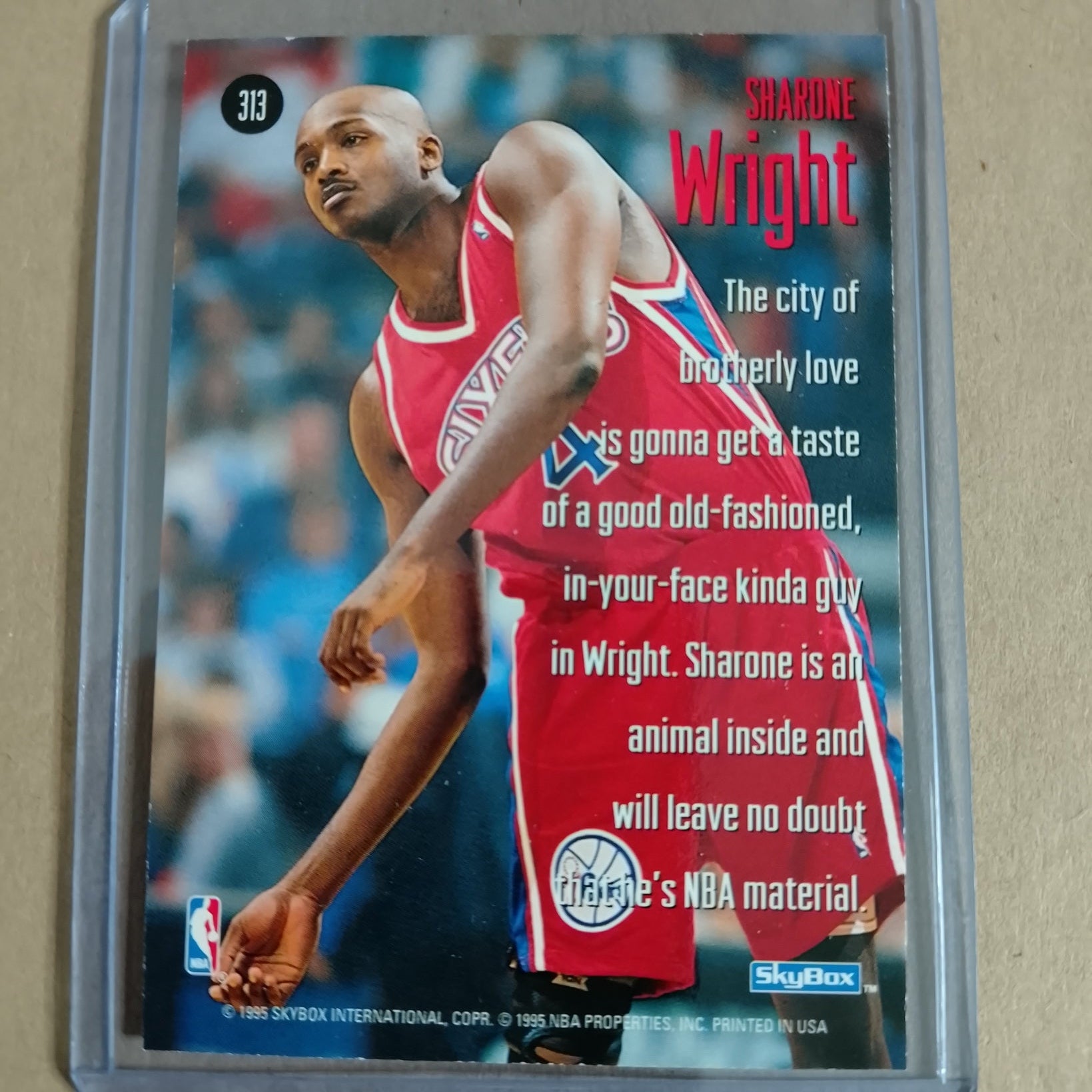 Sharone Wright 1995 Skybox Sky Slams Rookie RC  #313 NBA Philadelphia 76ers VGC