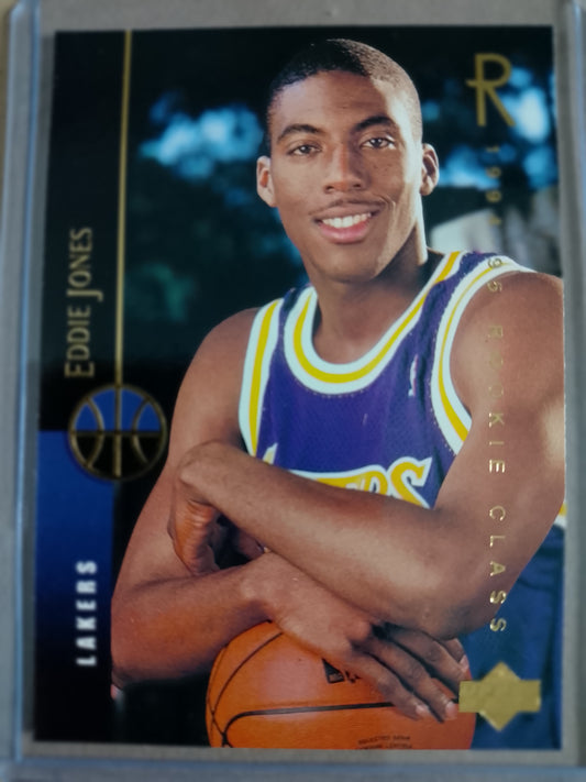 Eddie Jones 1994 Upper-Deck rookie class  RC #166 NBA Basketball LA Lakers Excellent