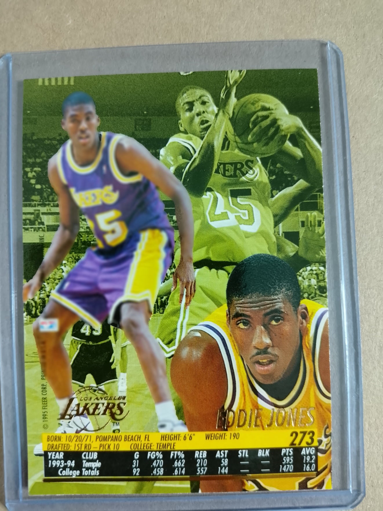 Eddie Jones 1995 Fleer Ultra 94-95 Rookie RC #273 NBA Basketball LA Lakers VGC