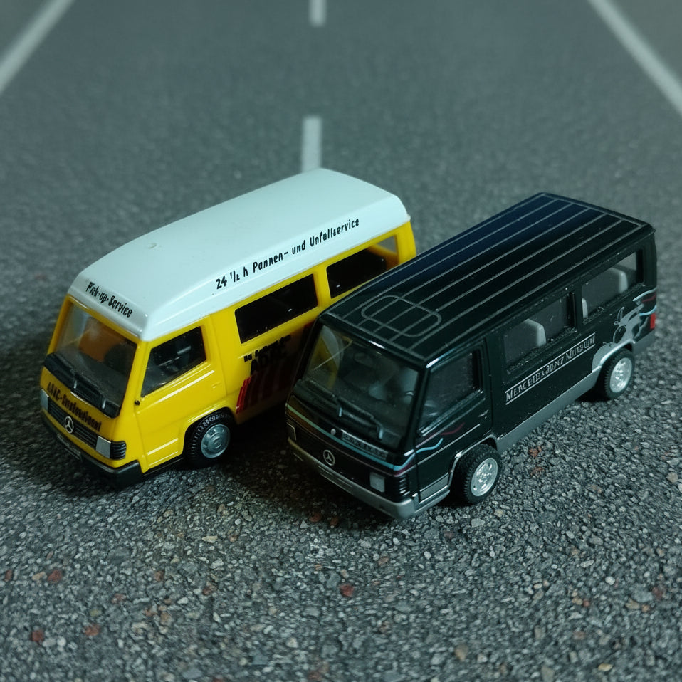 Herpa 1:87 Mercedes 100D Minibus model cars museum & ADAC versions  