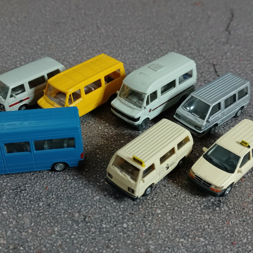 wiking rietz busch 1:87 various minibus car models Mercedes mitubishi VW ETC loose nice