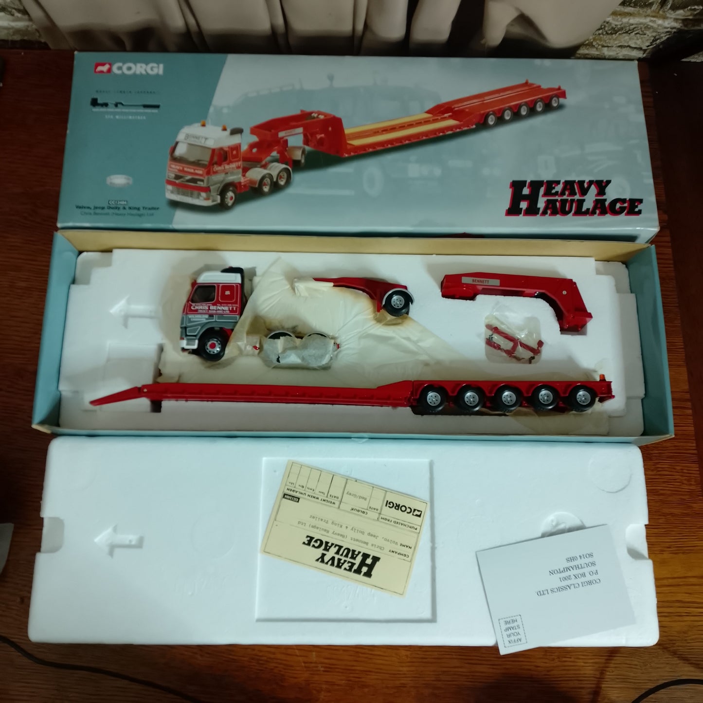 Corgi 1:50 Scale Heavy Haulage CC12404 - Volvo, Jeep Dolly & King Trailer Chris Bennett Perfect boxed
