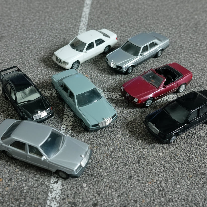 Herpa 1:87 Mercedes  80's 90's inc 190e evo cars x7 loose vgc detailed plastic