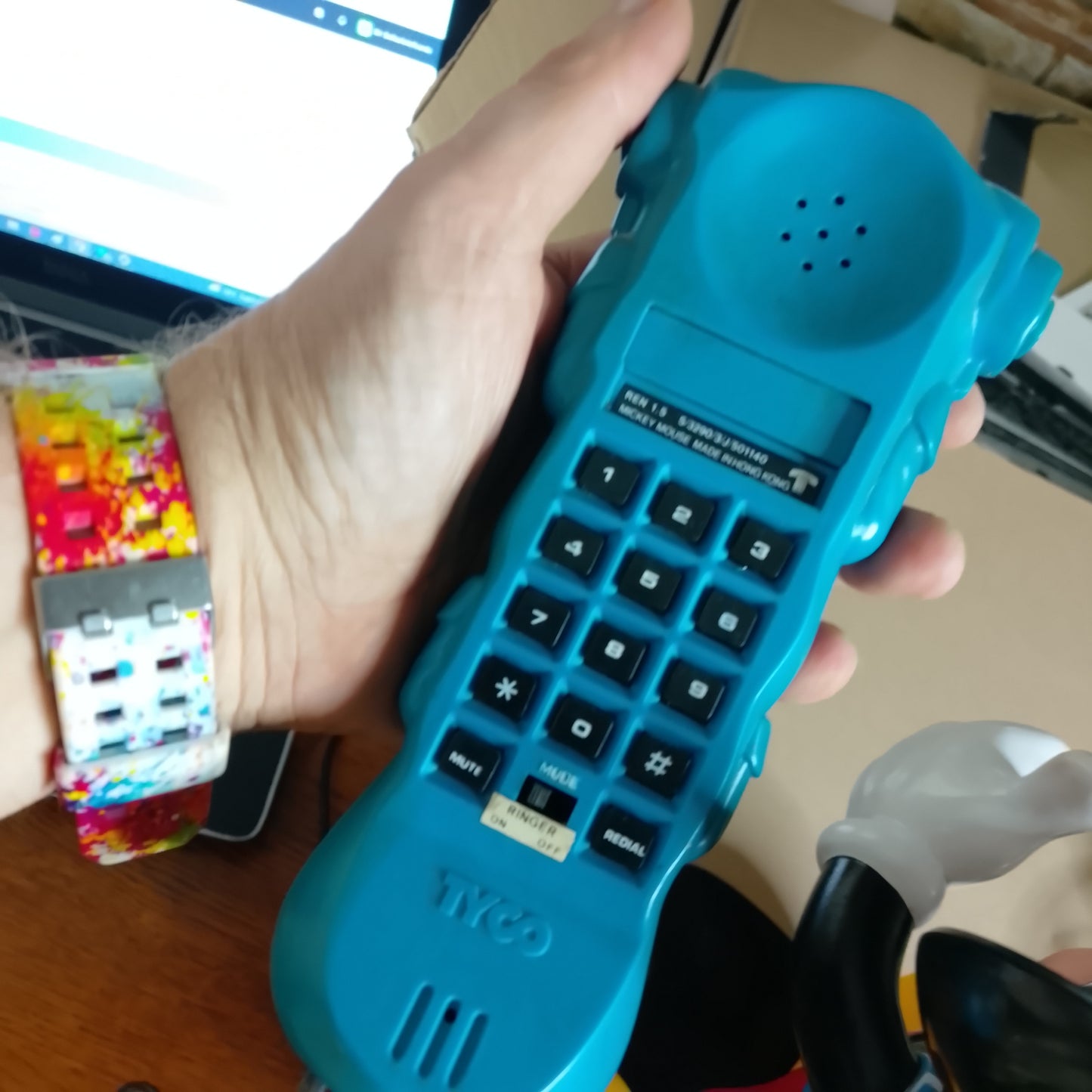 Retro late 80's Tyco Disney Mickey Mouse home landline phone nice example