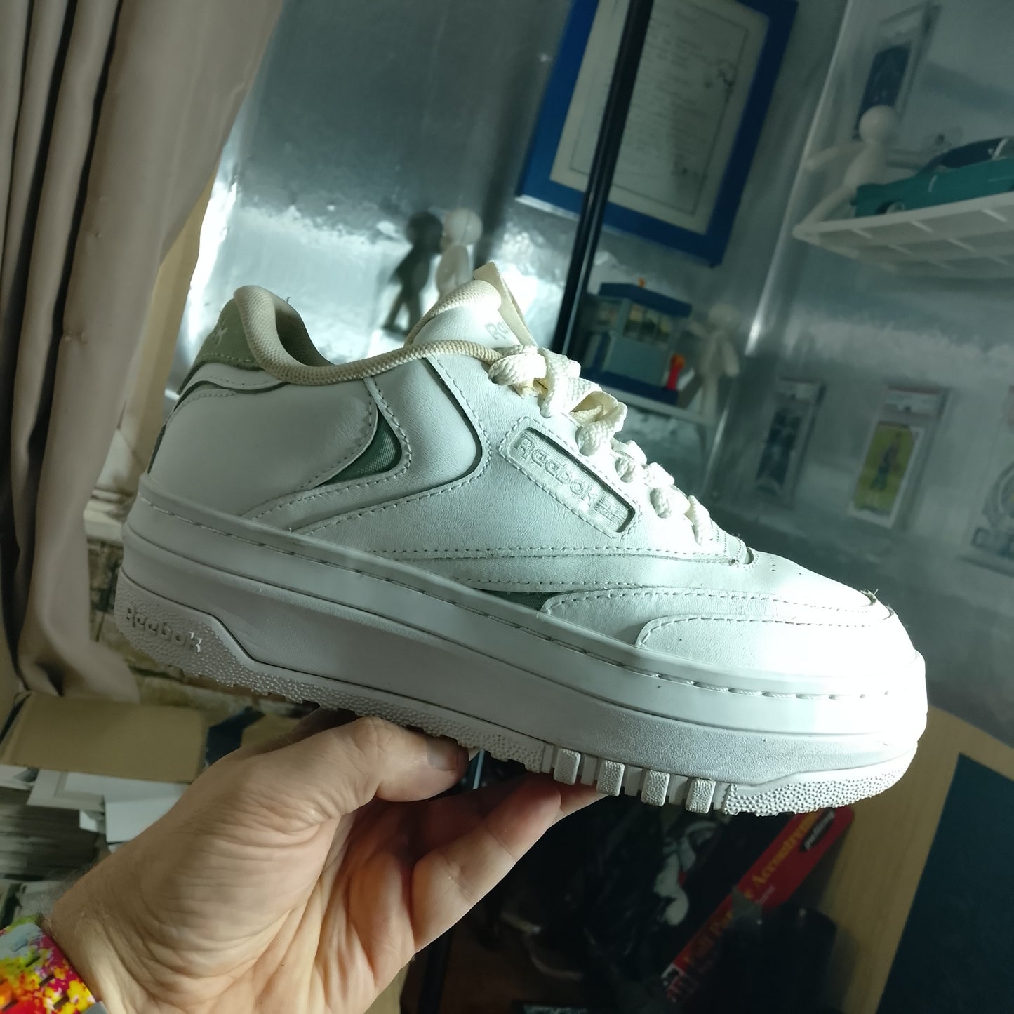 Reebok Club C Platform womens white size 4 uk Trainers pre-loved VGC my daughters i bought her.