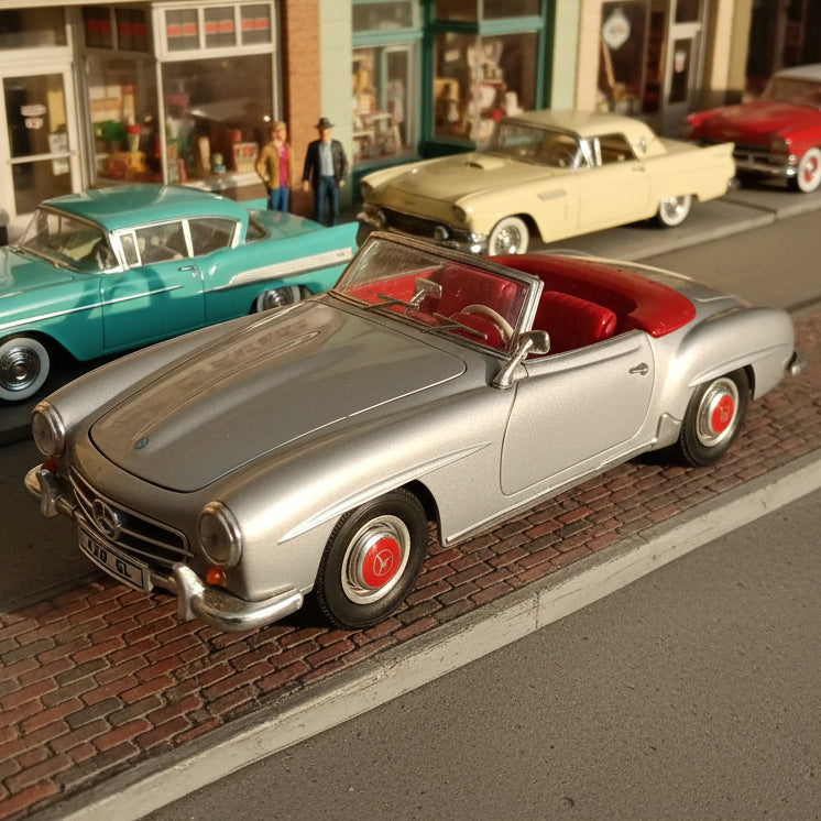 Welley 1:18 Mercedes 1955 190sl cabriolet nice loose diecast big model