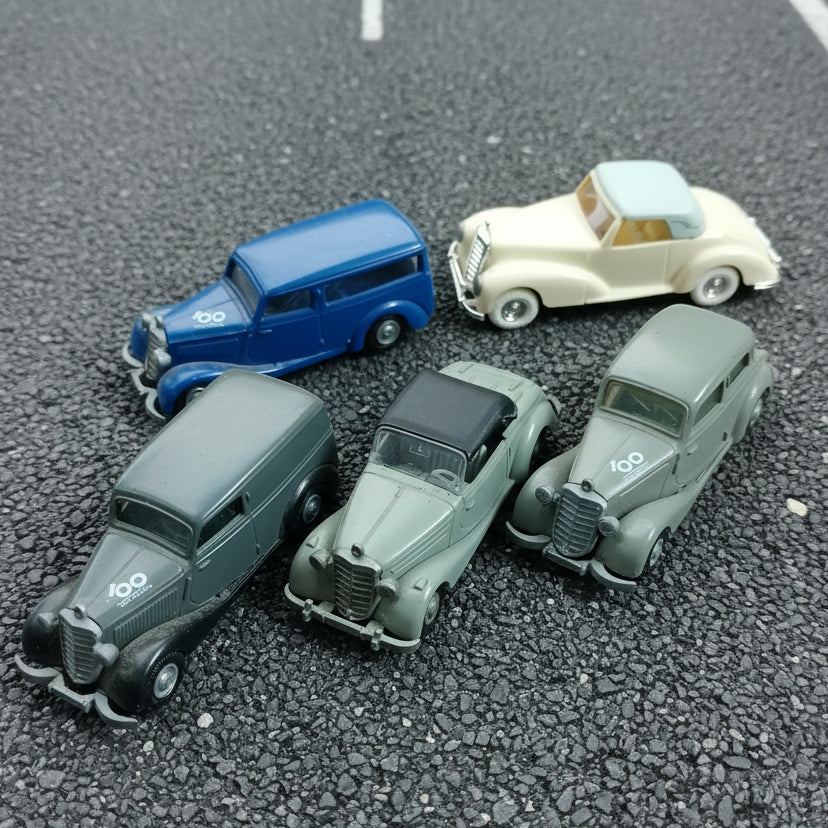 Praline 1:87 collection of Mercedes vintage classic cars x5 plastic models vgc