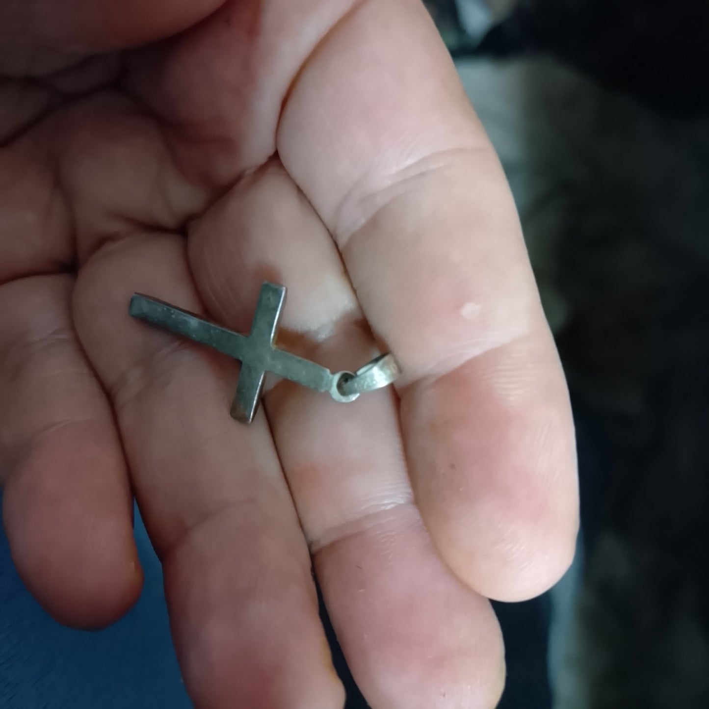 Vintage Sterling Silver Christian Cross pendant only no chain 3 grms