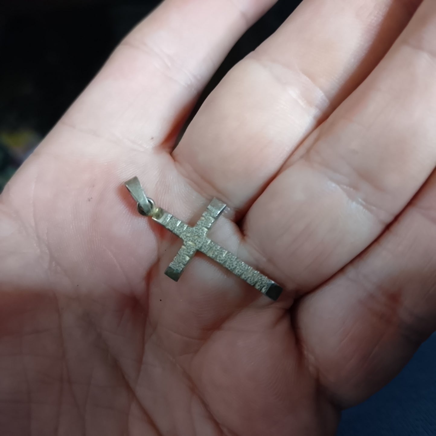 Vintage Sterling Silver Christian Cross pendant only no chain 3 grms