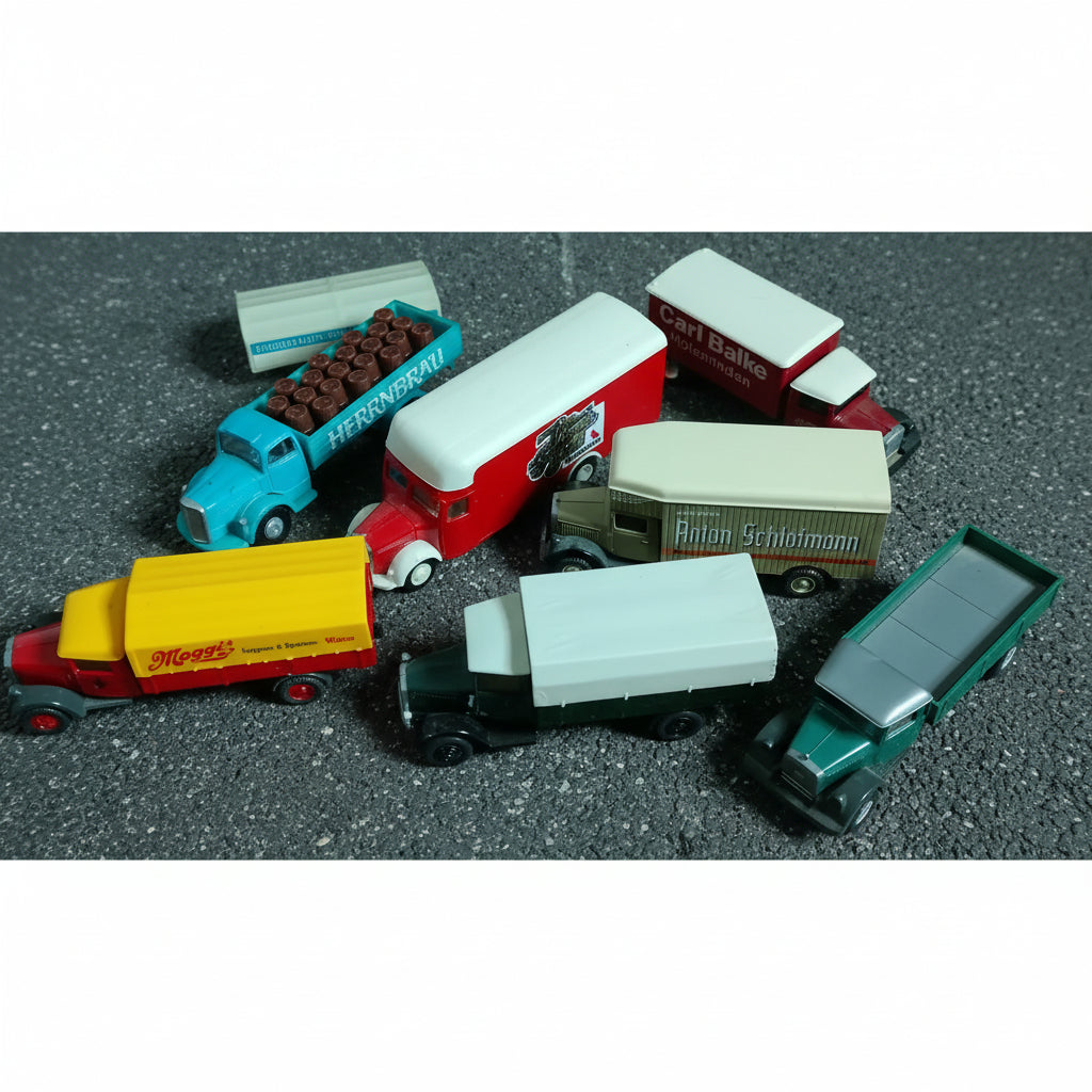 various 1:87 brekina etc Vintage Mercedes trucks lorry vehicles x7 loose nice plastic German