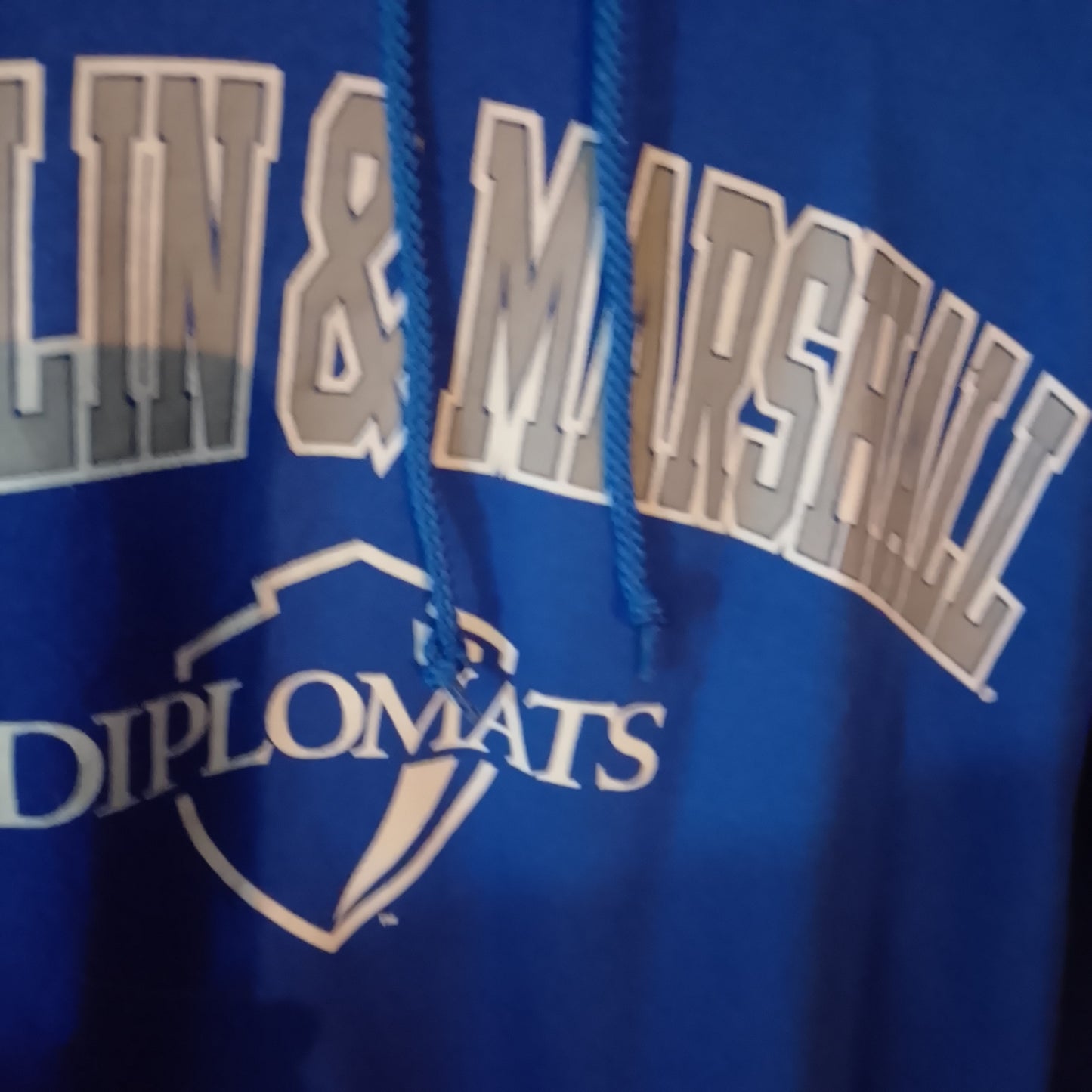 Champion Retro medium blue hoodie jumper Franklin & Marshall Diplomats football USA Import